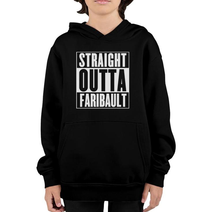 Straight Outta Faribault Minnesota Gift Youth Hoodie