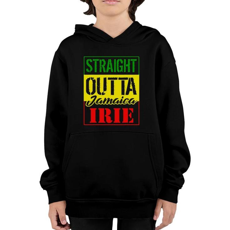 Straight Outta Jamaica Irie Proud Rasta Jamaican Flag Youth Hoodie