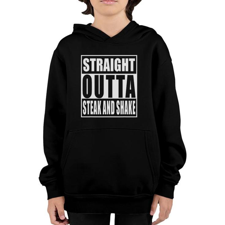 Straight Outta Steak And Shake Funny Youth Hoodie