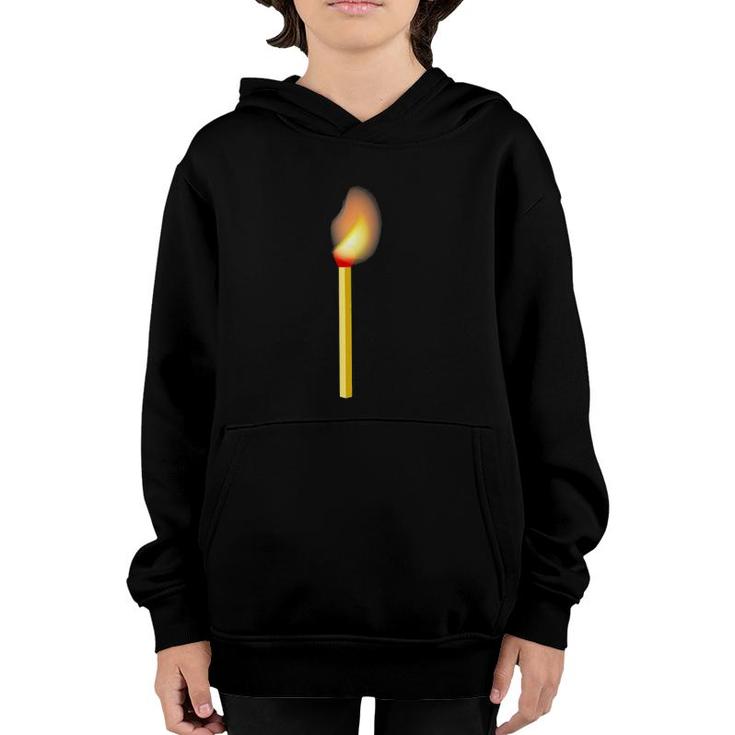Struck Match Burning Fire Tee Youth Hoodie