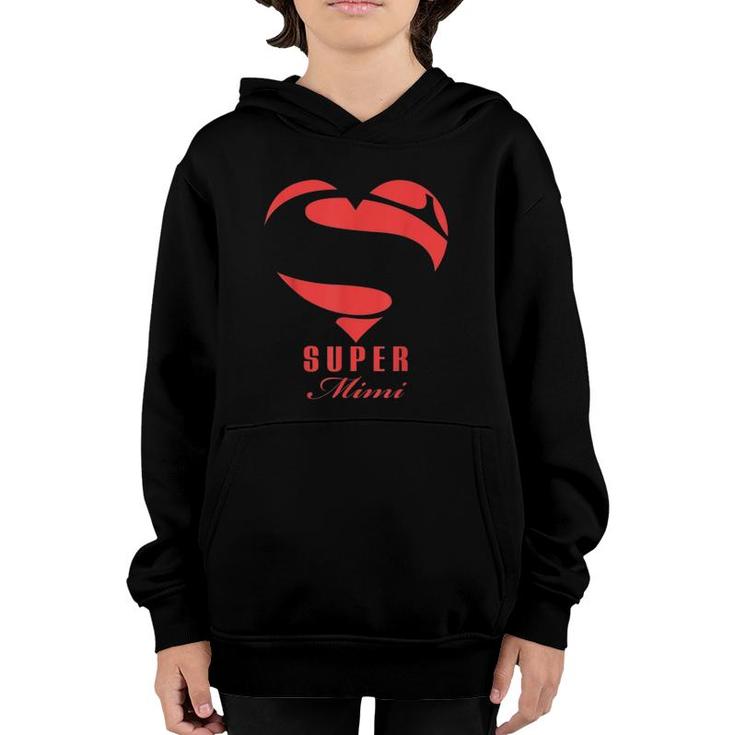 Super Mimi Superhero Mimi Gift Grandma Youth Hoodie
