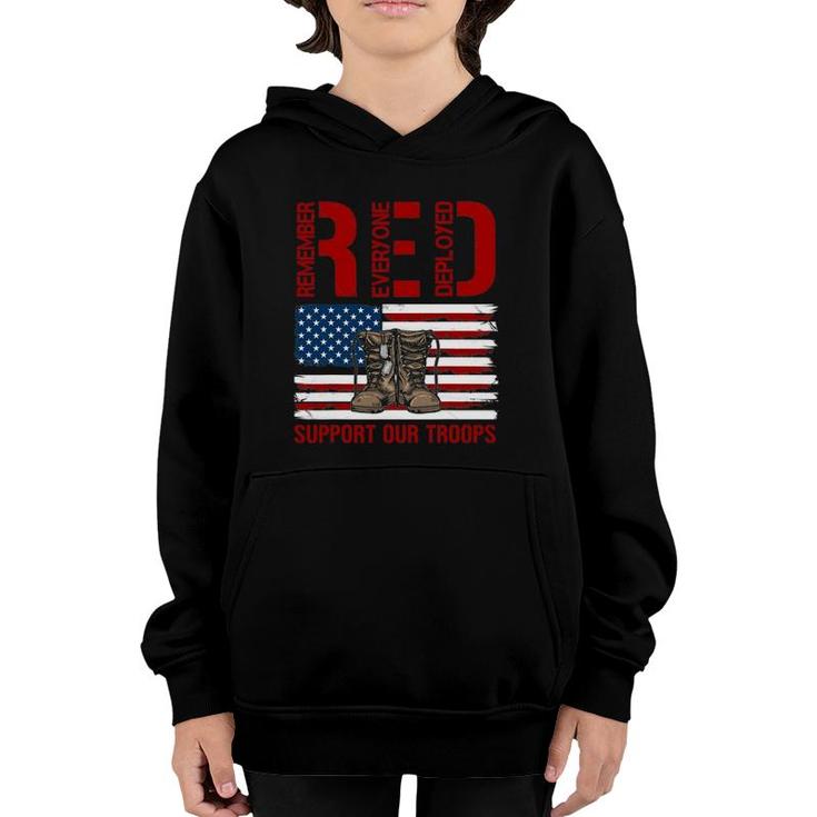 Support Our Troops - Soldier Veteran Red Friday Military Youth Hoodie