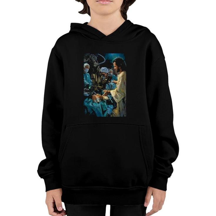 Surgeon Poster God Cover And Bless The Surgeon Youth Hoodie