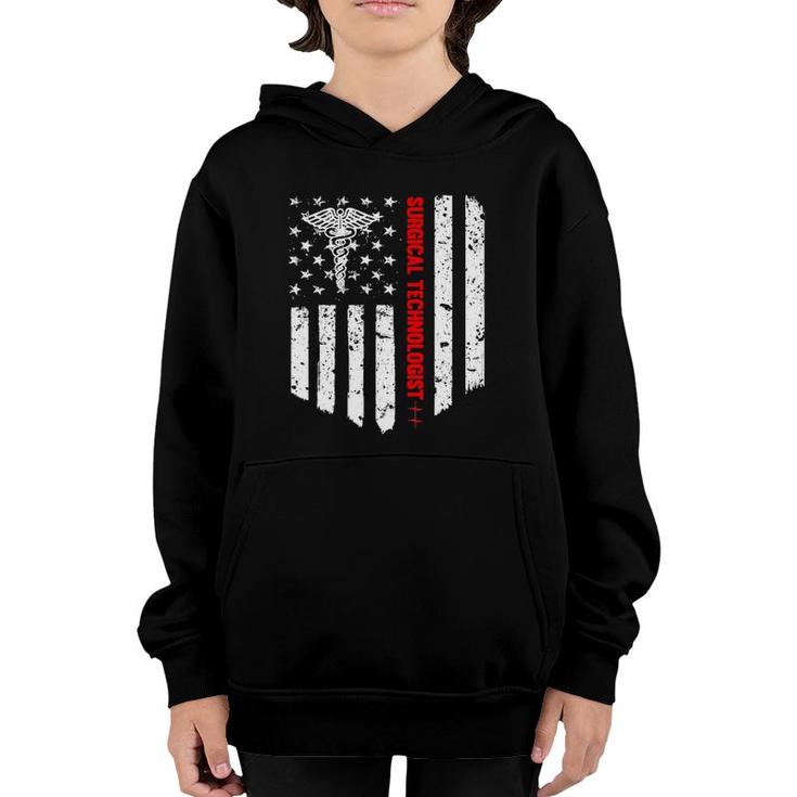Surgical Technologist American Flag Patriotic Medicine Gift Youth Hoodie