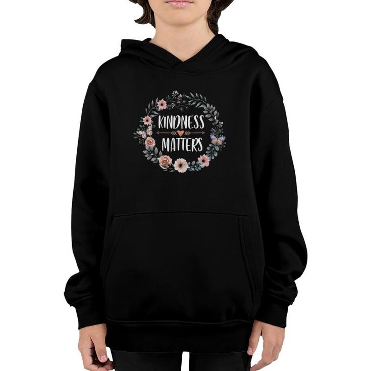 Teacher Kindness Matters S Floral Wreath Youth Hoodie