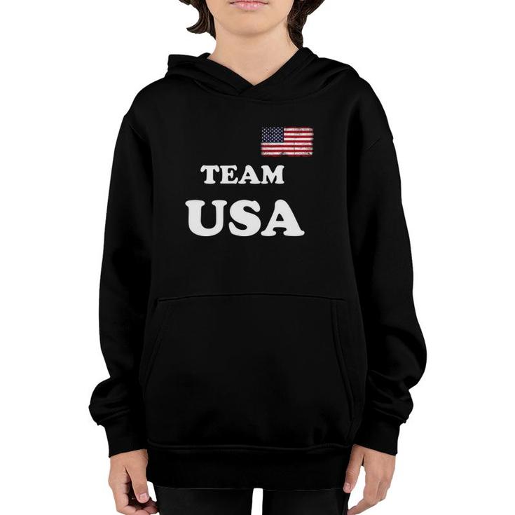 Team Usa 2021 Flag  Summer Olympics Games Vintage Tee Youth Hoodie
