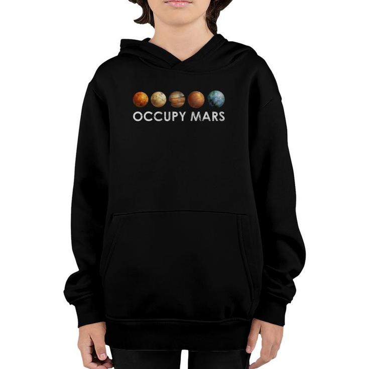 Terraform Occupy Mars Space Solar System Science Gift Youth Hoodie