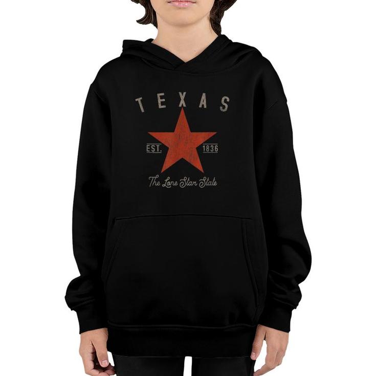 Texas The Lone Star State, Est 1836 Ver2 Youth Hoodie