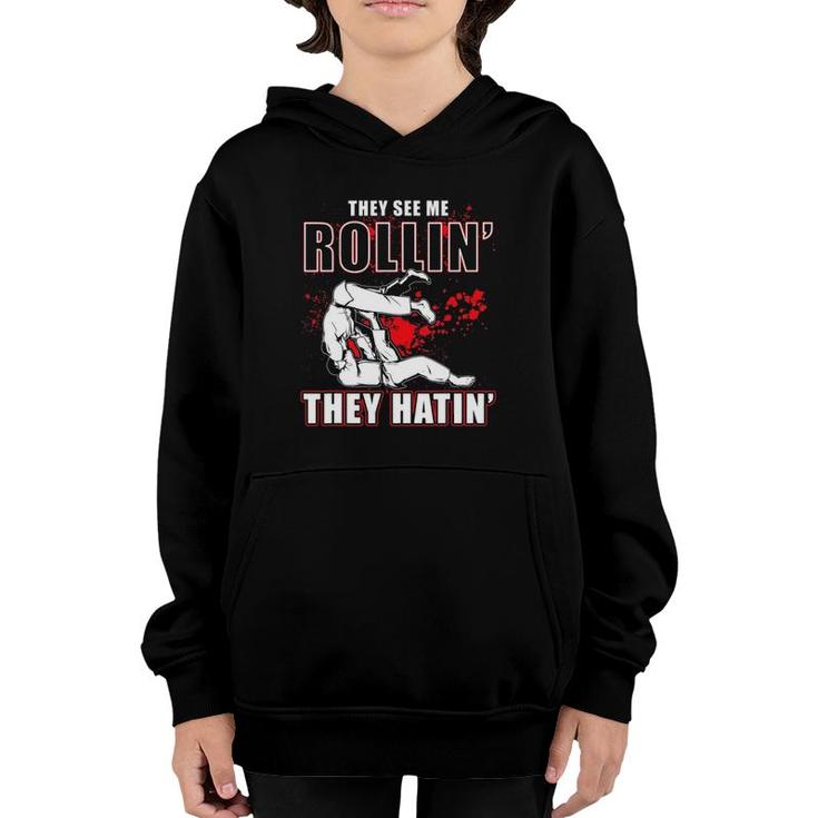 They See Me Rollin They Hatin' - Judoka Martial Arts Youth Hoodie
