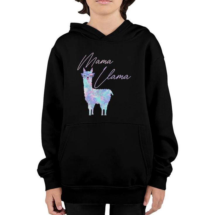 Tie Dye Mama Llama, Matching Family Llama S, Mom Llama Youth Hoodie