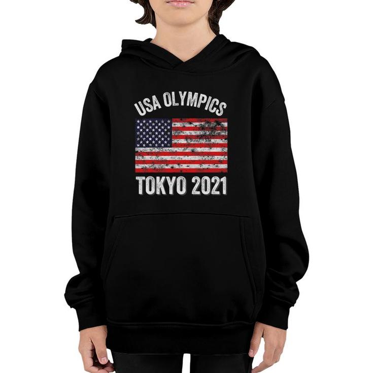 Tokyo Olympics 2021 Usa Team - American Flag Gift Youth Hoodie