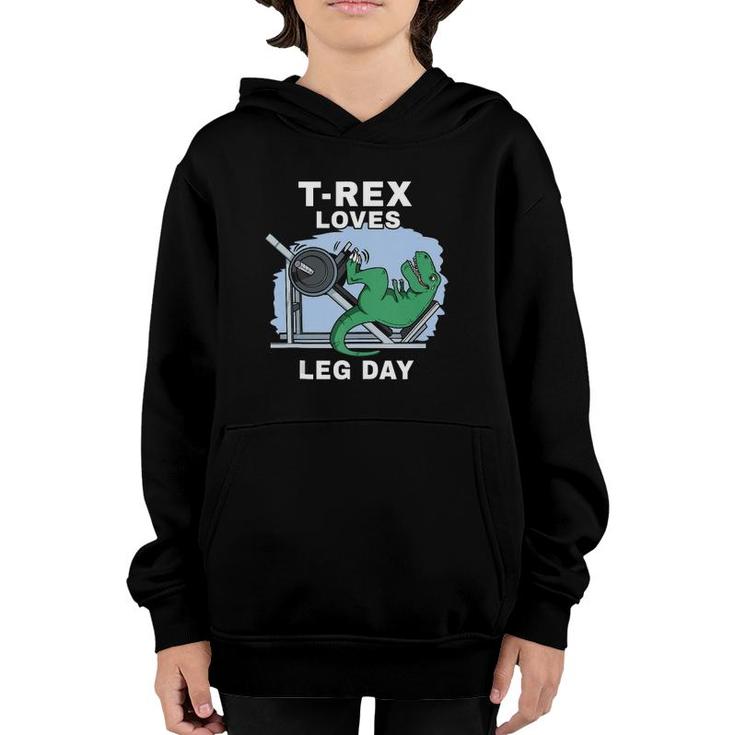 Trex Loves Leg Day Trex Arms Dinosaur Fitness Trex Tank Top Youth Hoodie