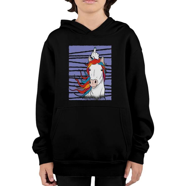 Unicorn Middle Finger Gift Youth Hoodie