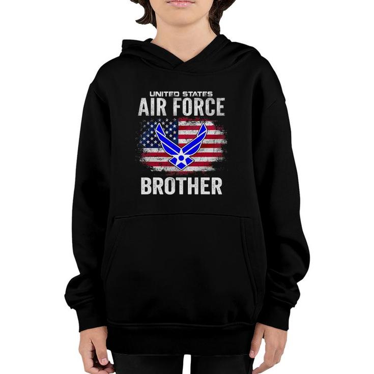 United States Air Force Brother With American Flag Gift Youth Hoodie