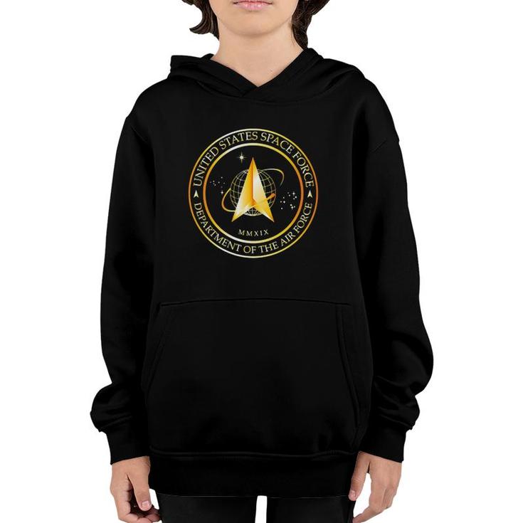 United States Space Force Pocket Golden Emblem Youth Hoodie