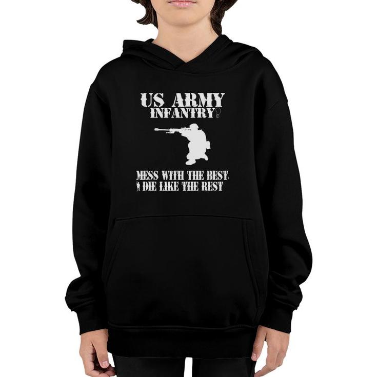 Us Army Infantry 'Mess With The Best' American Military Youth Hoodie