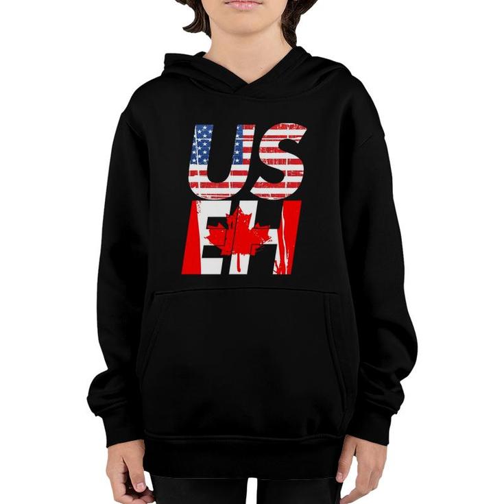 Us Eh Canada America Usa Us Eh Flag By Mcma Youth Hoodie