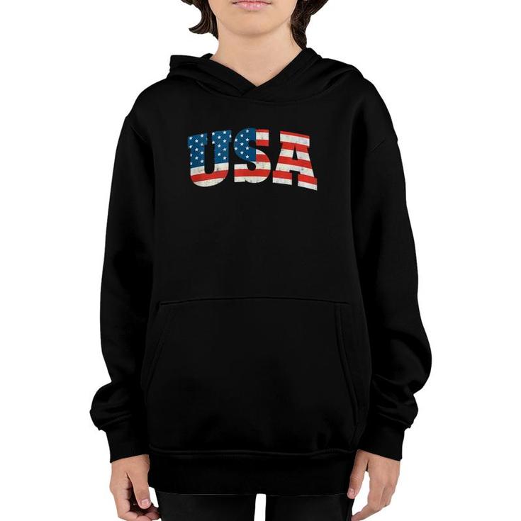 Usa 4Th Of July American Patriotic Flag  Youth Hoodie