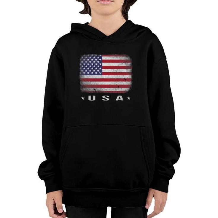 Usa American Flag 4Th July Fourth Red White Blue Star Stripe Youth Hoodie