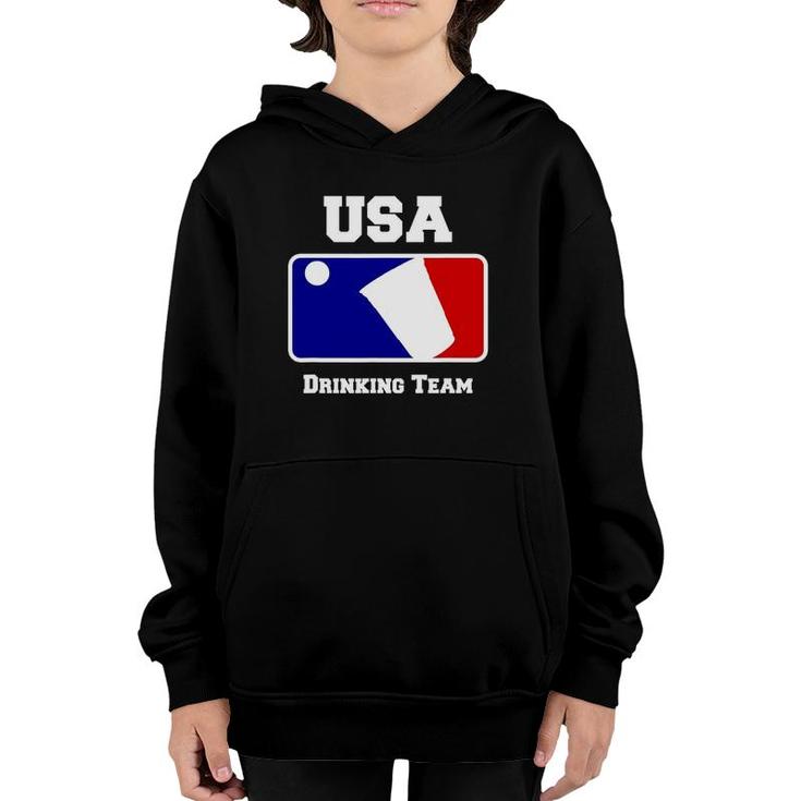 Usa Drinking Team Funny Party Beer Pong Game Youth Hoodie