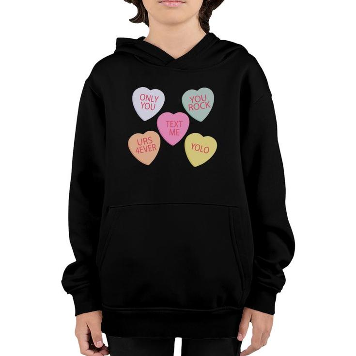 Valentine's Day Conversation Hearts Funny Valentine's Day Youth Hoodie
