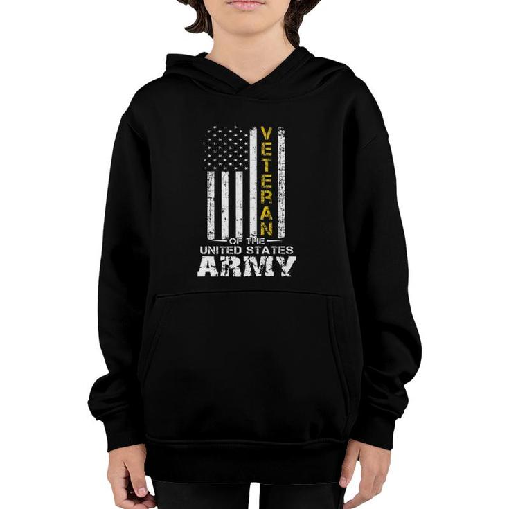 Veteran Of United States Us Army Vet  Gold  Youth Hoodie