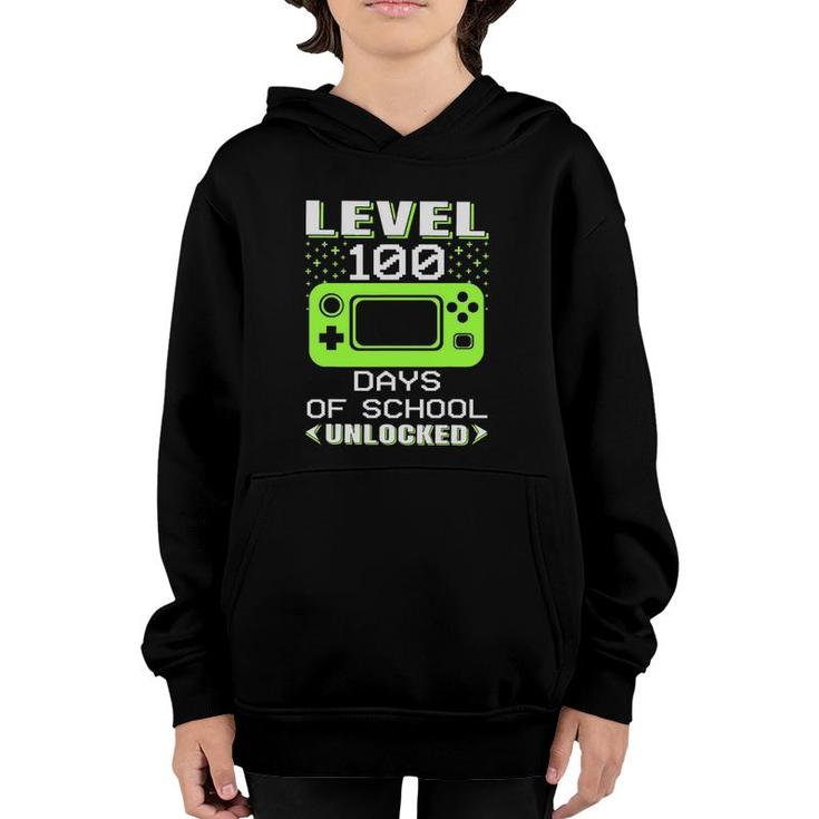 Video Gamer Student 100Th Day Teacher 100 Days Of School Youth Hoodie