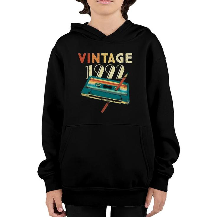 Vintage 1992 Music Cassette 30Th Birthday Gifts 30 Years Old Youth Hoodie