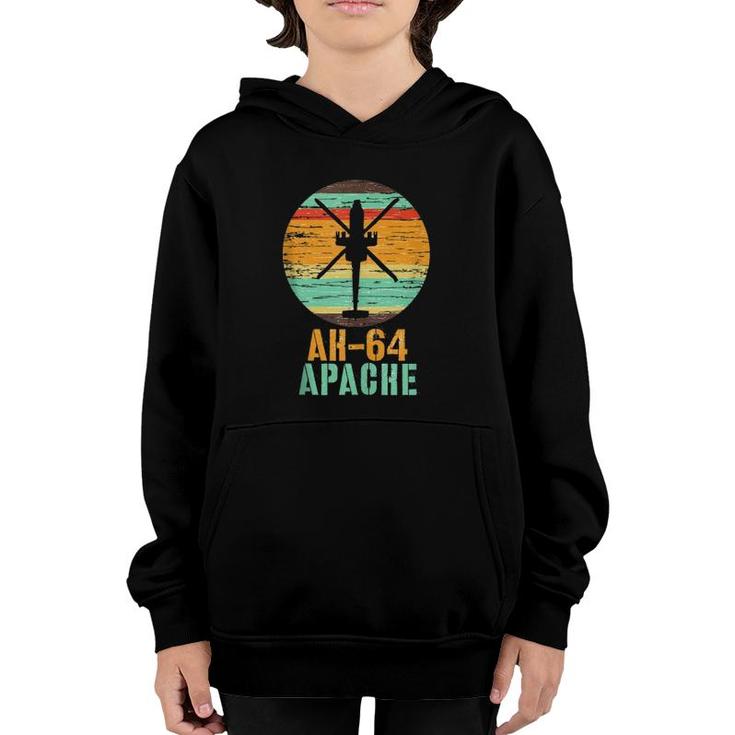 Vintage Ah-64 Apache Helicopter Military Gunship   Youth Hoodie