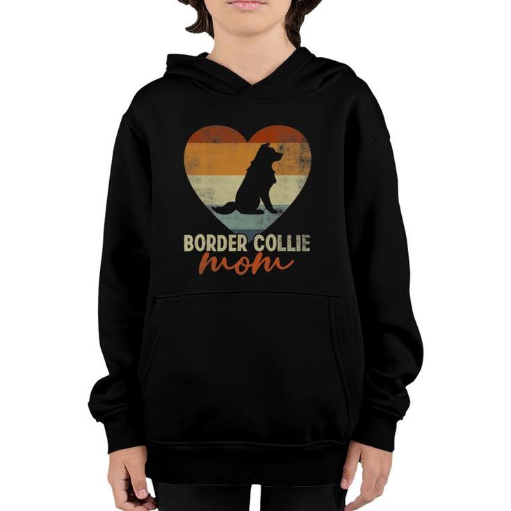 Vintage Border Collie Mom Dog Lover Mother's Day Gift Youth Hoodie