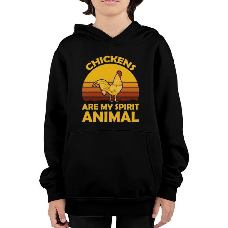 Vintage Chickens Are My Spirit Animal Youth Hoodie