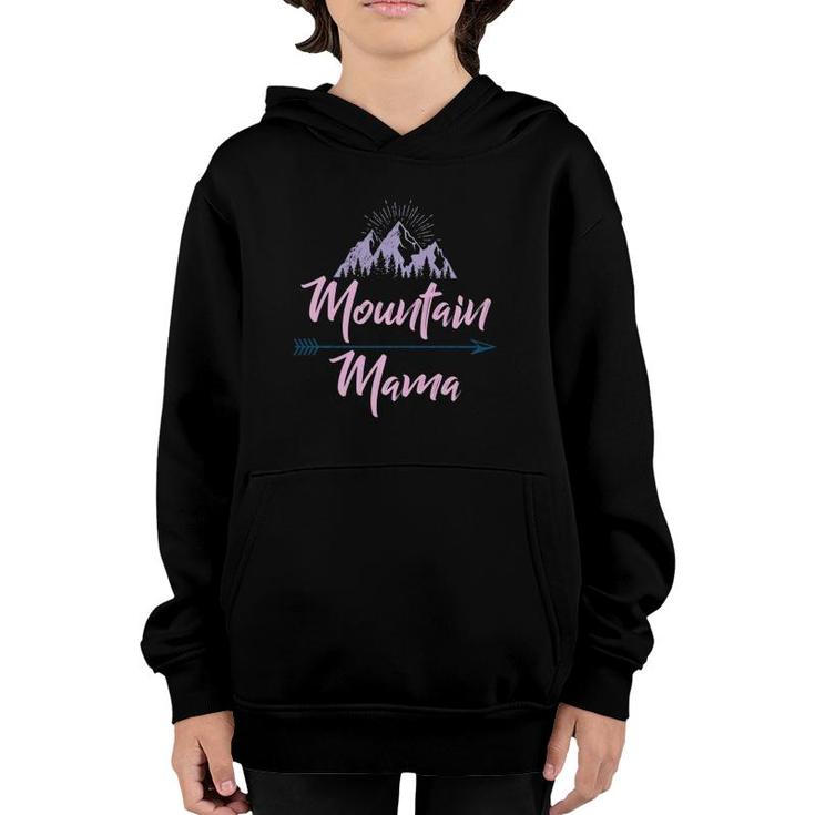 Vintage Distressed Pastel Mountain Mama Youth Hoodie