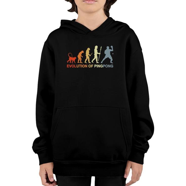 Vintage Evolution Of Ping Pong Table Tennis Youth Hoodie