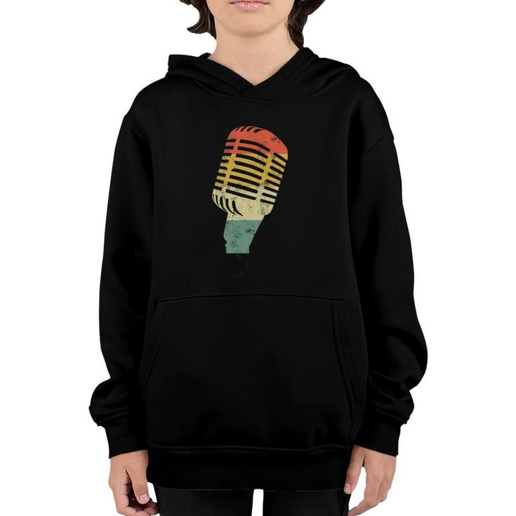 Vintage Mic Gift For Singer Actor Music Student Theatre Nerd Youth Hoodie
