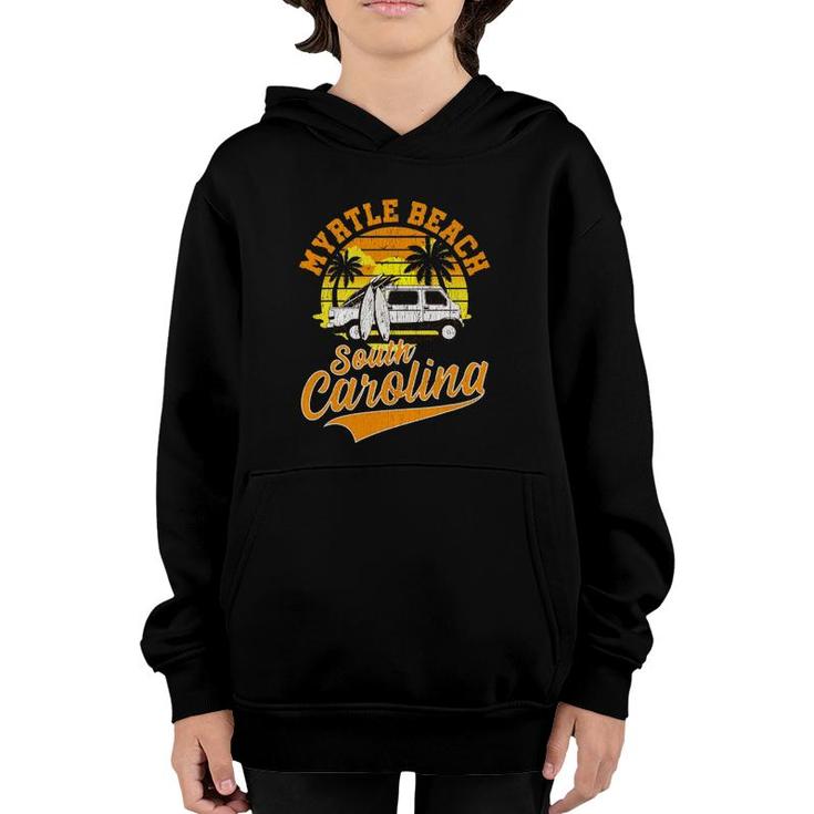 Vintage Myrtle Beach South Carolina Sunset Vacation Youth Hoodie