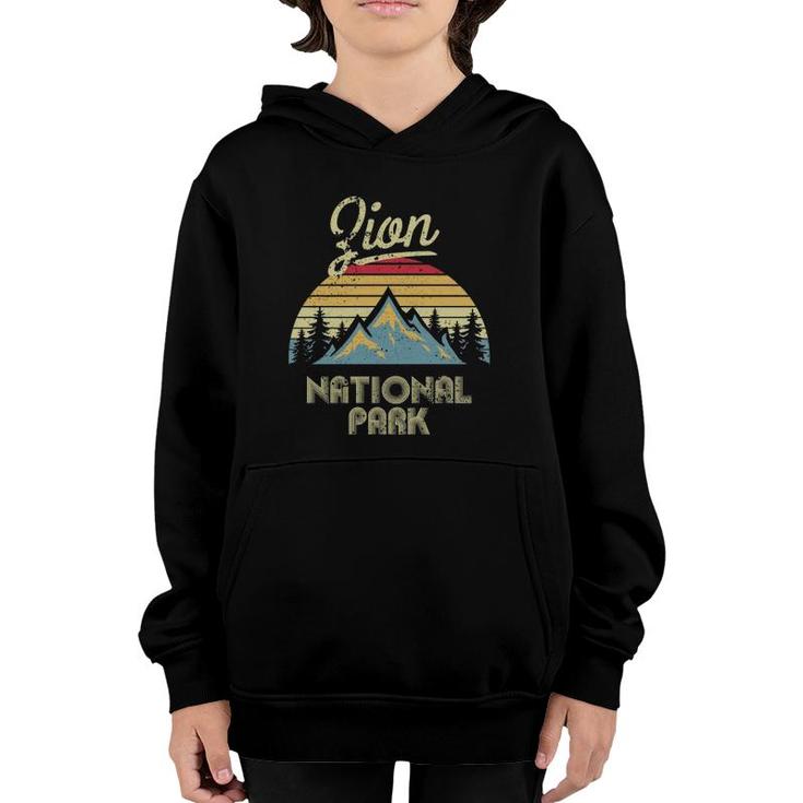 Vintage Retro Zion National Park Swea Youth Hoodie
