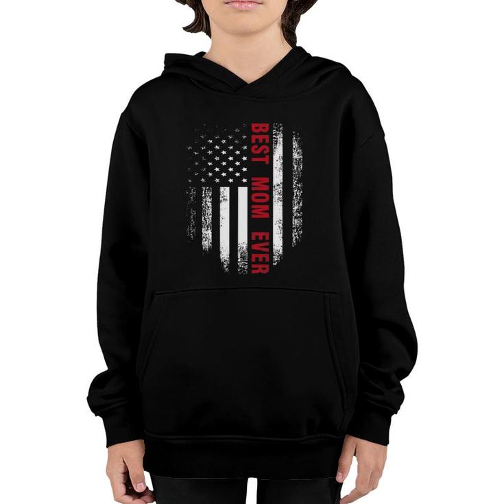 Vintage Usa Best Mom Ever American Flag Mother's Day Gift Youth Hoodie