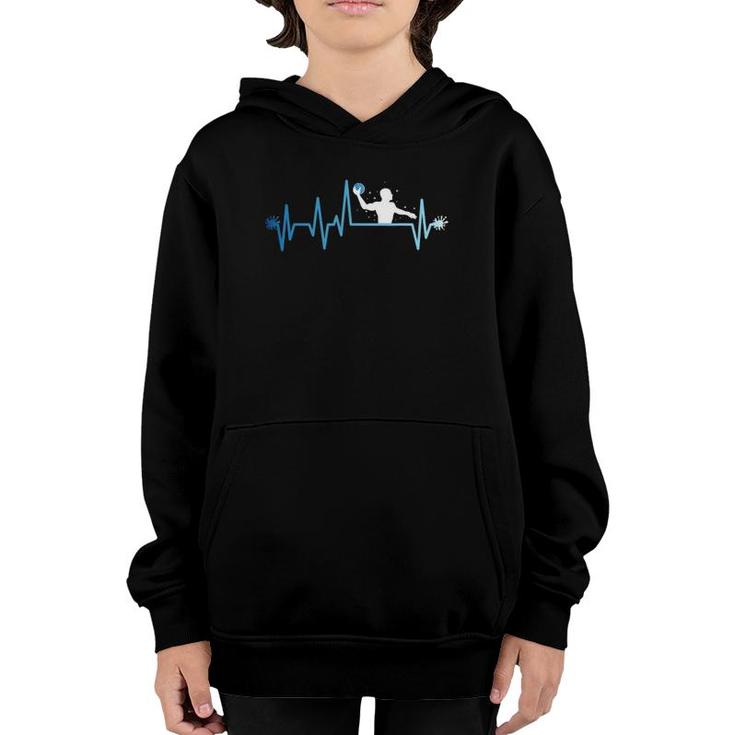 Water Polo Player Heartbeat Water Polo Players Coach Gift Youth Hoodie