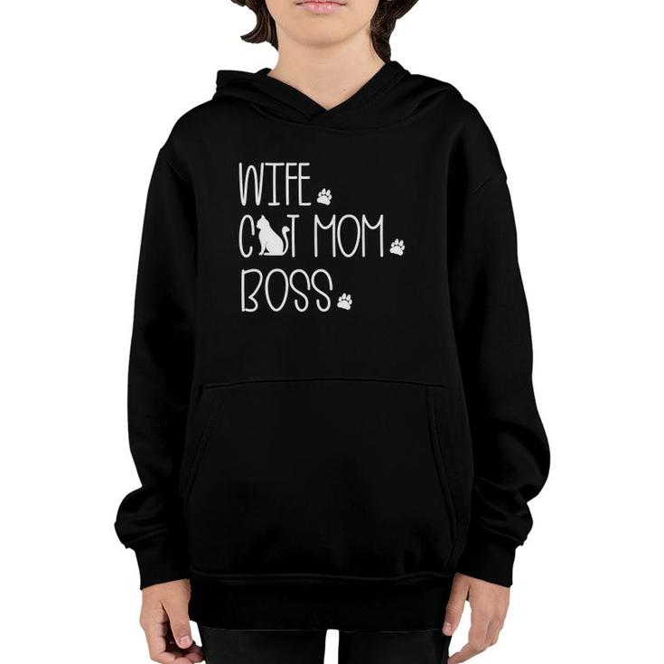 Wife Cat Mom Boss Special Gift For Wife Mother's Day Youth Hoodie