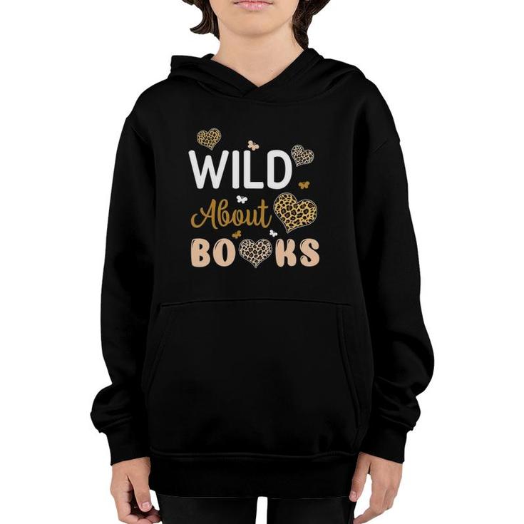 Wild About Books Leopard I Love Reading Book Lover Youth Hoodie
