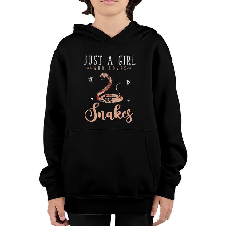Women Girls Reptile Pet Mom Just A Girl Who Loves Snakes Youth Hoodie