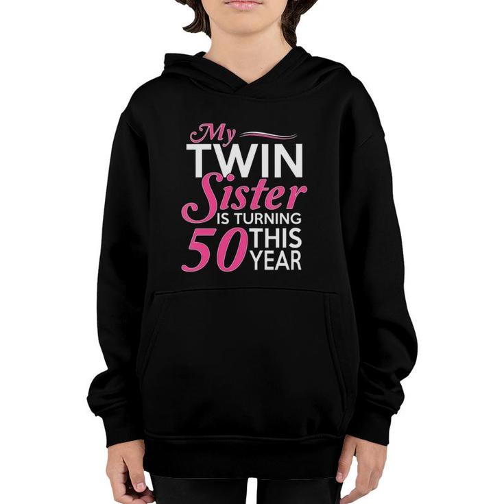 Womens 50Th Birthday Gifts For Twin Sisters Funny Birth Year V-Neck Youth Hoodie