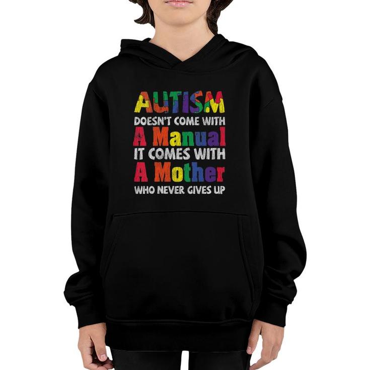 Womens Autism Awareness Proud Mom Mother Autistic Kids Awareness V-Neck Youth Hoodie