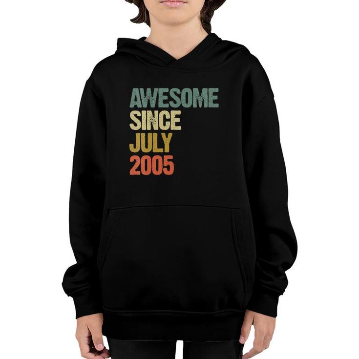 Womens Awesome Since July 2005 16 Years Old 16Th Birthday Gift V-Neck Youth Hoodie