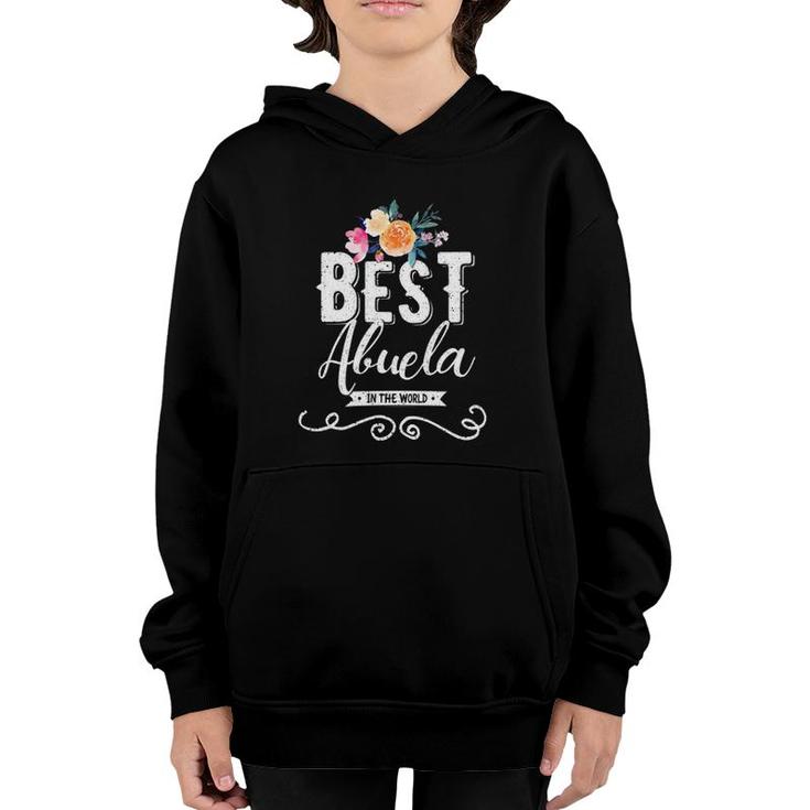 Womens Best Abuela In The World Hispanic Grandmother Gift V-Neck Youth Hoodie
