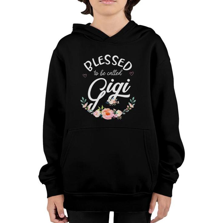 Womens Blessed Gigi Floral Grandma Mother's Day Gift Youth Hoodie