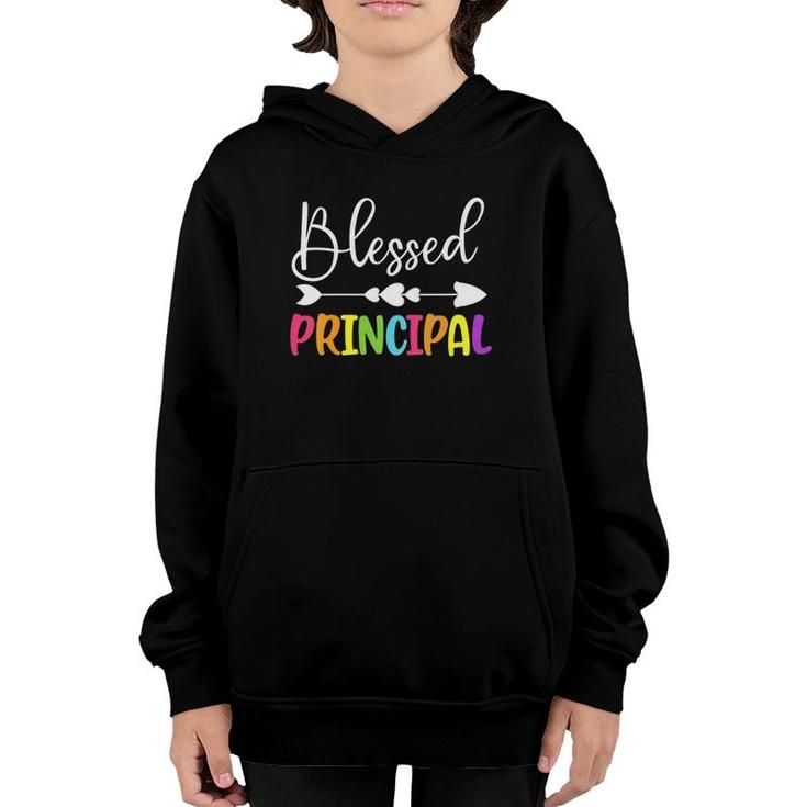 Womens Blessed Principal Back To School Principal Appreciation Gift V-Neck Youth Hoodie