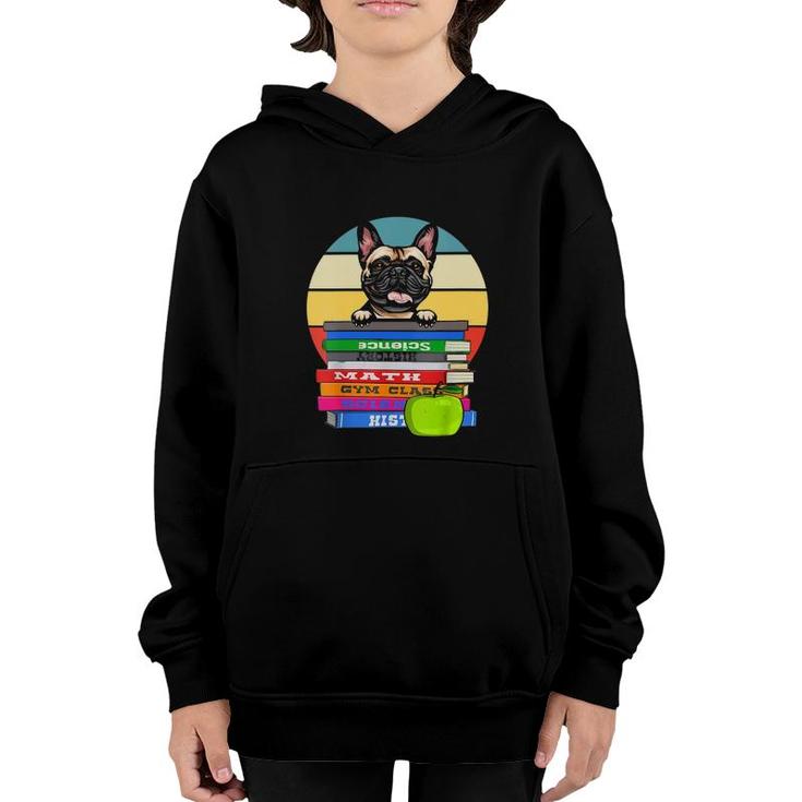 Womens Books Dog Book Lover V Neck Youth Hoodie