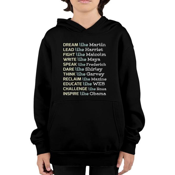 Womens Dream Like Martin Inspirational Black History Influential  Youth Hoodie
