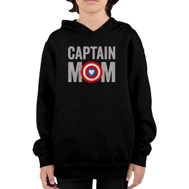 Womens Female Super Captain Mom Superhero Essential Youth Hoodie